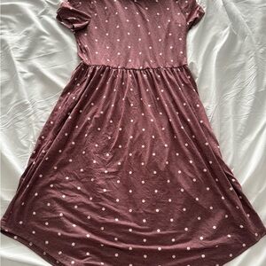 Polka Dot Women’s Dress in Dusty Rose